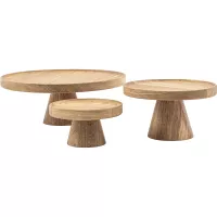 Servirni pladenj na podstavku, hrast, višina: 110 mm, ø: 300 mm