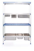 Aluminijasto skladiščno stojalo HENDI za gastronorm posode, 1120 × 355 mm