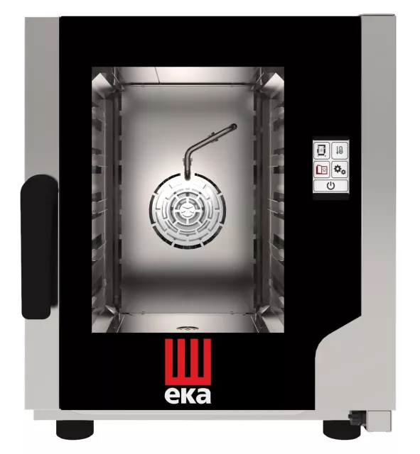 Konvektomat – Evolution Next 5 x GN 2/3, električni, z neposrednim vbrizgavanjem pare in upravljalno ploščo na dotik, Tecnoeka, Evolution, 230 V/3200 W, 550x754x(V)662 mm