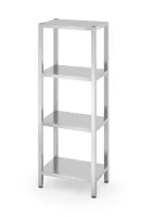 Skladiščni regal iz nerjavnega jekla HENDI Kitchen Line s 4 policami, vijačen, 600 × 400 mm
