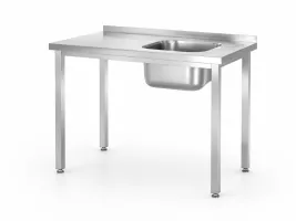Nerjavna pomivalna miza HENDI Kitchen Line z desnim koritom, vijačena, 1000 × 600 mm