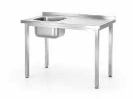 Nerjavna pomivalna miza HENDI Kitchen Line z levim koritom, vijačena, 1000 × 600 mm