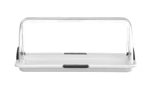 Vitrina z rolo pokrovom HENDI, 465 × 315 mm, bela