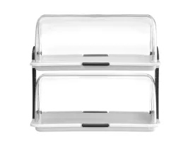 Vitrina z roletnim pokrovom HENDI, 475 × 325 mm, bela