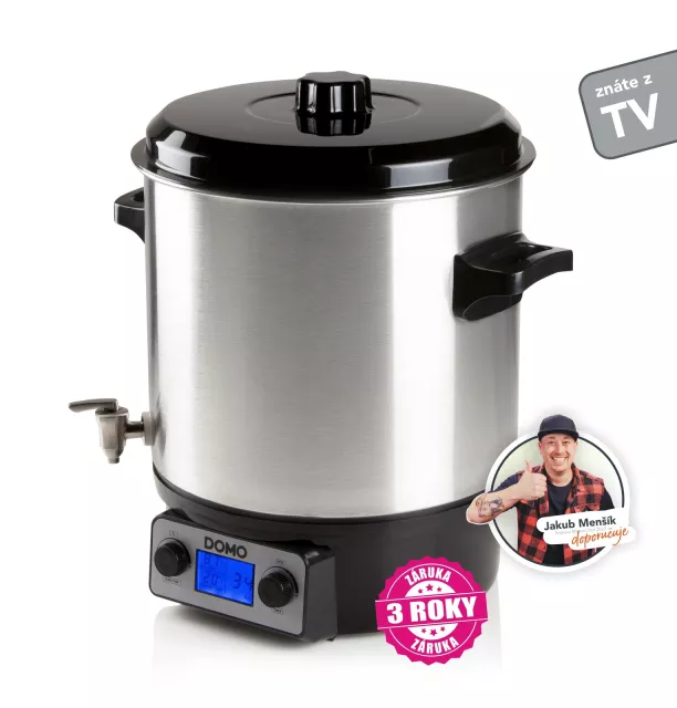 Lonec za vlaganje iz nerjavnega jekla z LCD-zaslonom – inox pipa – DOMO DO42326PC, popolnoma samodejen, 27 l, 2000 W
