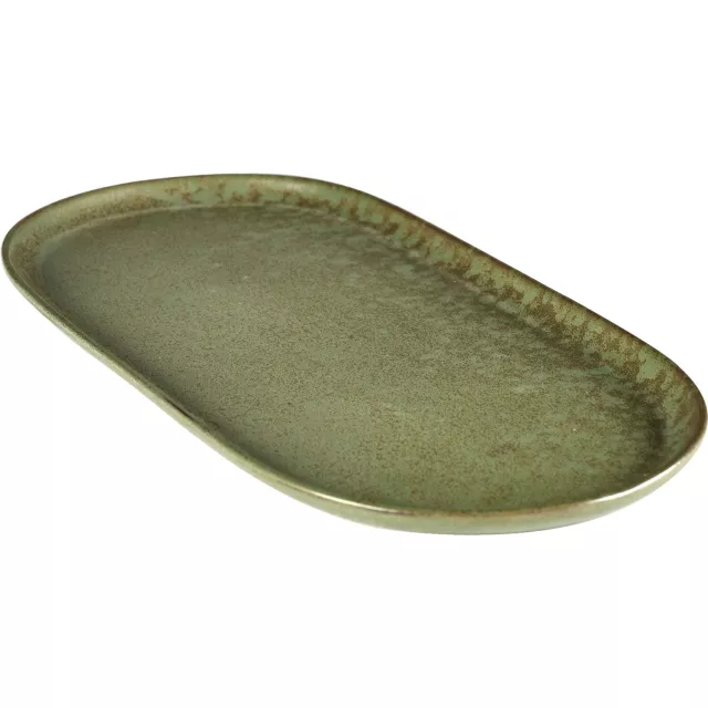 Krožnik SERAX Surface L 35,5x17 cm, camo zelena