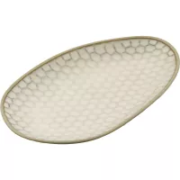 Ovalni plitvi krožnik Le COQ Kypseli 22,5x13 cm, bež