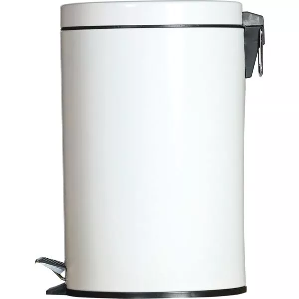 Kovinski pedalni koš za odpadke 12 l, bel