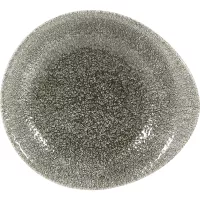 CHURCHILL Raku Quartz Black globok krožnik, okrogel, dolžina: 185 mm, širina: 168 mm